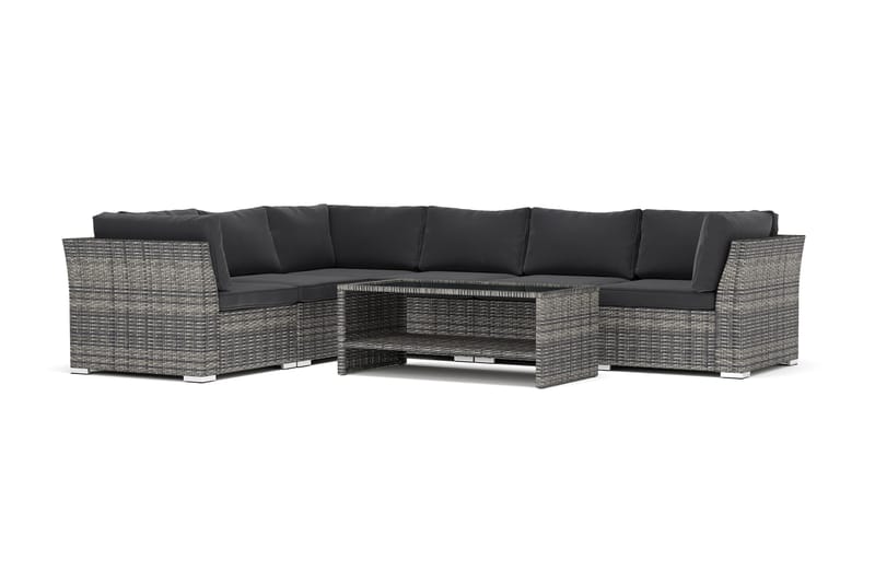 Wisconsin utendørs L-sofa 6-seter vendbar, Grå