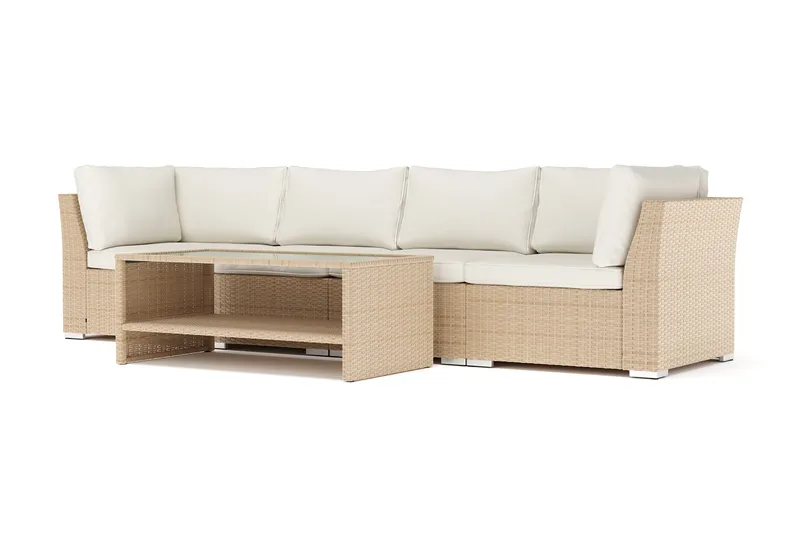 Wisconsin utendørs rett 4-seters sofa, Beige