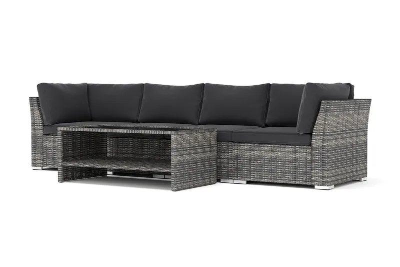 Wisconsin utendørs rett 4-seters sofa, Grå