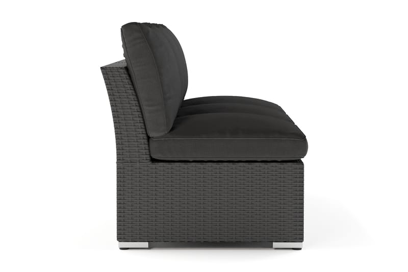 Wisconsin Premium Loungesofa Utendørs uten Armlener 3-seter Kunstrotting - Svart - Hagemøbler & utemiljø - Loungemøbler - Loungesofaer
