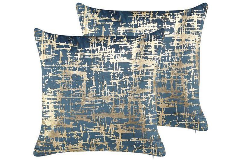 Beneton Utendørspute 45x45 cm - Blå/Gull - Hagemøbler & utemiljø - Puter - Hageputer