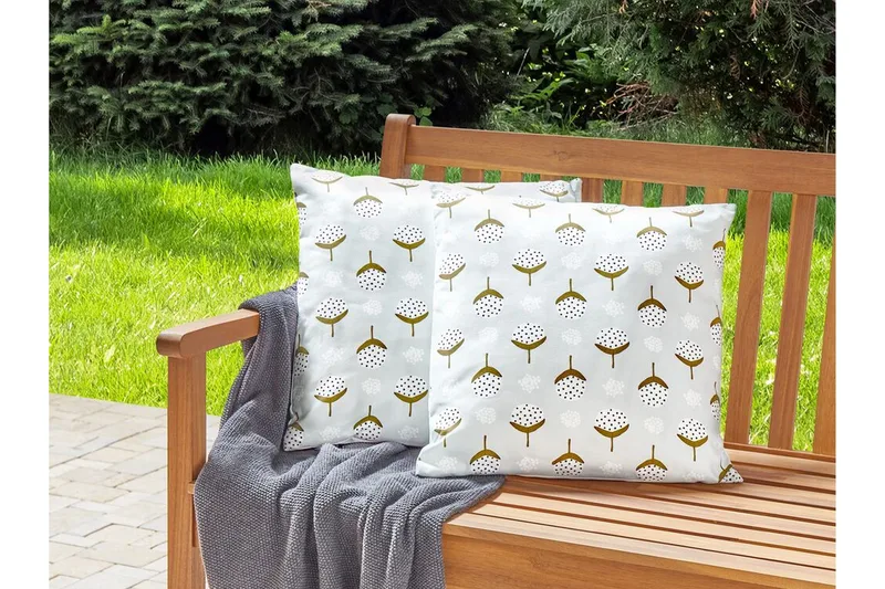 Carini Utendørspute 45x45 cm - Grønn/Hvit - Hagemøbler & utemiljø - Puter - Hageputer