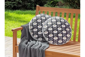 Corsano Utendørspute 40 cm Rund - Grå/Hvit - Hagemøbler & utemiljø - Puter - Hageputer