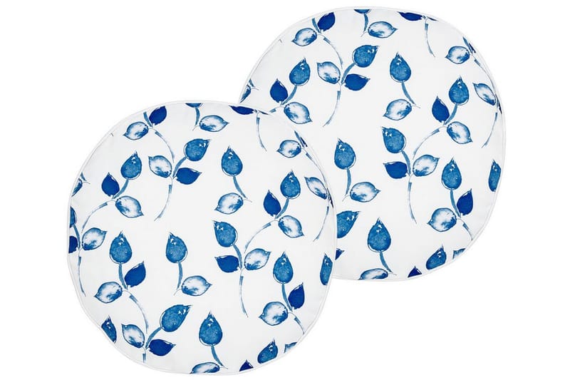 Fasano Utendørspute 40 cm Rund - Hvit/Blå - Hagemøbler & utemiljø - Puter - Hageputer