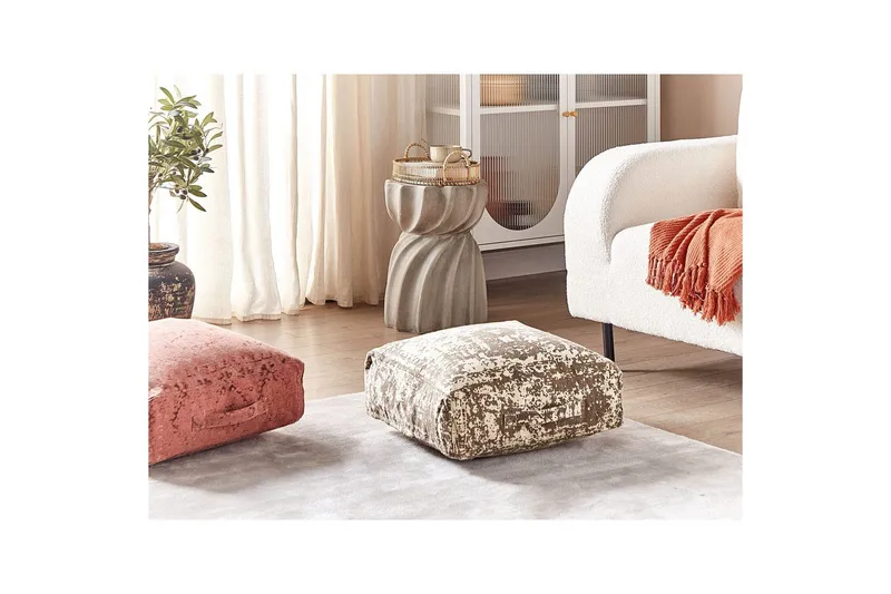 Gulvpute Shasa Beige/brun - Beige/brun - Møbler - Stoler - Krakk - Puff