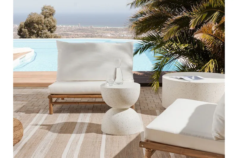 Jacksonville Sofabord 40 cm Rund - Hvit - Hagemøbler & utemiljø - Puter - Hageputer