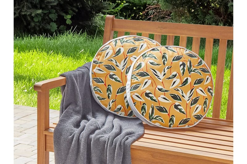 Macerata Utendørspute 40 cm Rund - Gul/Grønn/Hvit - Hagemøbler & utemiljø - Puter - Hageputer