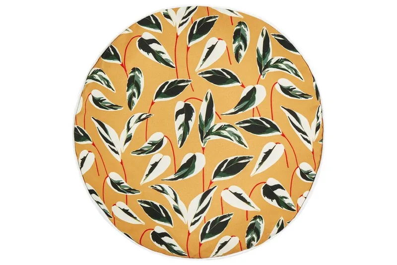 Macerata Utendørspute 40 cm Rund, Gul/Grønn/Hvit