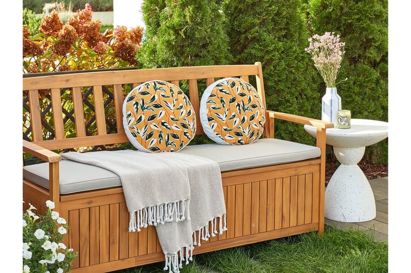 Macerata Utendørspute 40 cm Rund - Gul/Grønn/Hvit - Hagemøbler & utemiljø - Puter - Hageputer