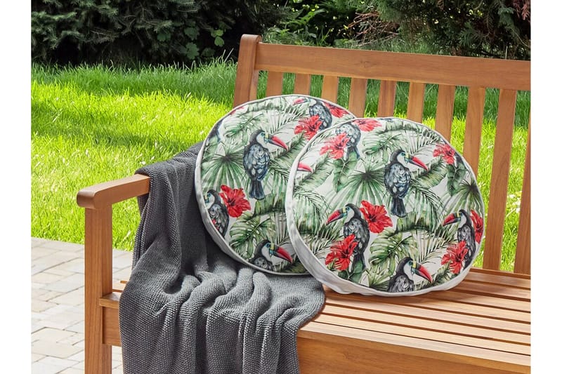 Padua Utendørspute 40 cm Rund - Grønn/Rød/Svart - Hagemøbler & utemiljø - Puter - Hageputer