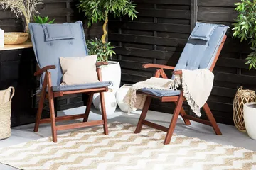 Krasley Pute til Hagestol 2-pk - Blå - Hagemøbler & utemiljø - Puter - Posisjonsputer