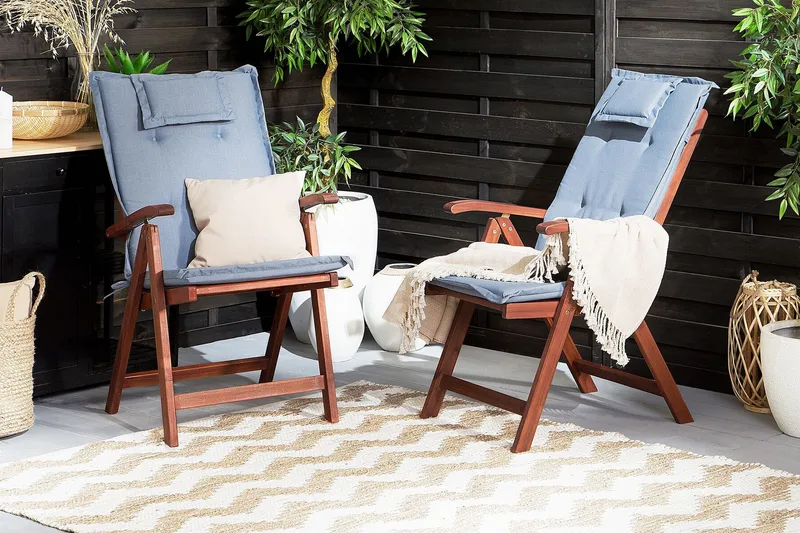 Krasley Pute til Hagestol 2-pk - Blå - Hagemøbler & utemiljø - Puter - Posisjonsputer