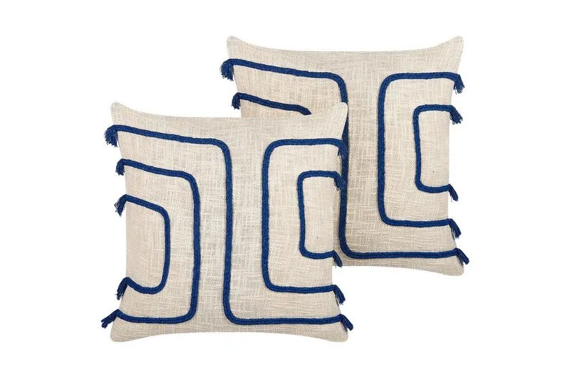 Prydnadskuddar Beige, Blå