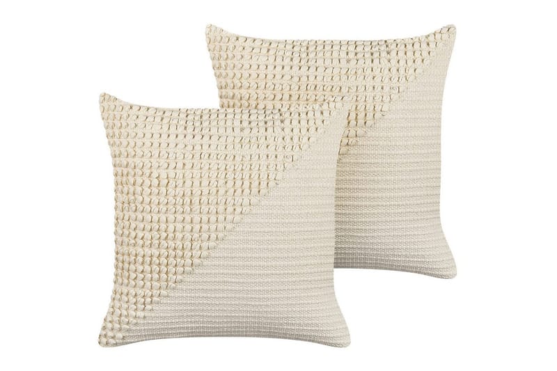 Prydnadskuddar Beige, Vit