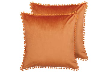 Pynteputer Aerangis sett av 2 Oransje - Oransje - Hagemøbler & utemiljø - Puter - Hageputer