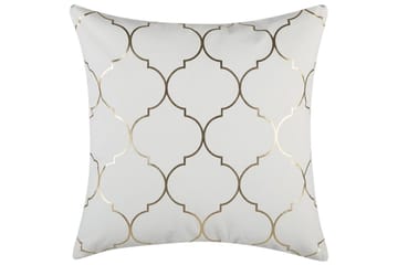 Pynteputer Alyssum sett på 2 Hvit/gull, Bomull - Hvit/gull, Bomull - Hagemøbler & utemiljø - Puter - Hageputer