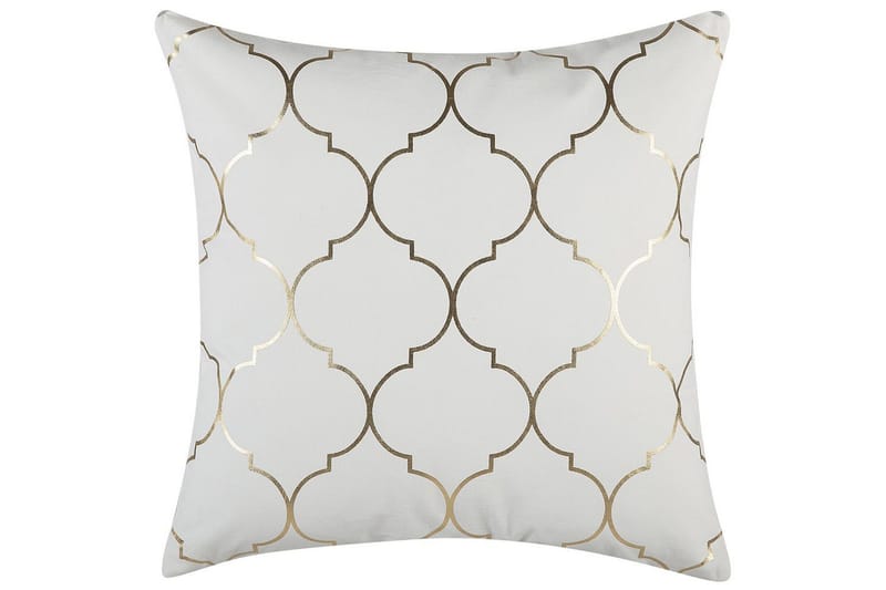 Pynteputer Alyssum sett på 2 Hvit/gull, Bomull - Hvit/gull, Bomull - Hagemøbler & utemiljø - Puter - Hageputer