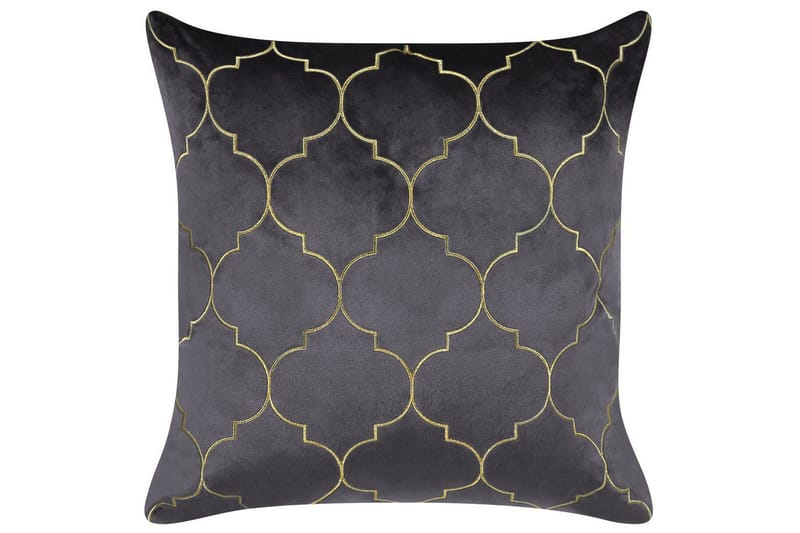 Pynteputer Alyssum sett på 2 Grå/gull, Fløyel - Grå/gull, Fløyel - Hagemøbler & utemiljø - Puter - Hageputer