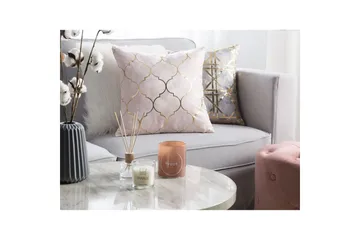 Pynteputer Alyssum sett på 2 Rosa/gull, Polyester - Rosa/gull, Polyester - Hagemøbler & utemiljø - Puter - Hageputer