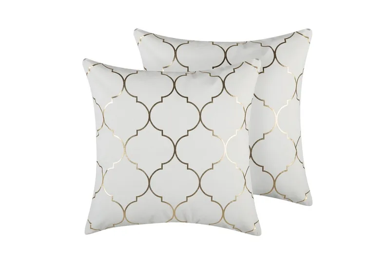 Pynteputer Alyssum sett på 2 Hvit/gull, Bomull, Hvit/gull, Bomull