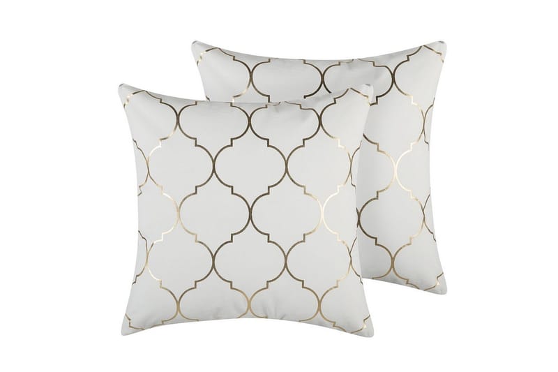 Pynteputer Alyssum sett på 2 Hvit/gull, Bomull, Hvit/gull, Bomull