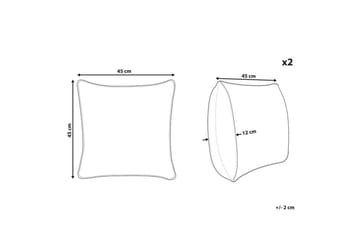 Pynteputer Alyssum sett på 2 Grå/gull, Fløyel - Grå/gull, Fløyel - Hagemøbler & utemiljø - Puter - Hageputer