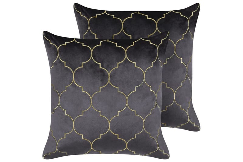 Pynteputer Alyssum sett på 2 Grå/gull, Fløyel, Grå/gull, Fløyel