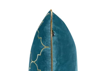 Pynteputer Alyssum sett på 2 Blå/gull, Fløyel - Blå/gull, Fløyel - Hagemøbler & utemiljø - Puter - Hageputer