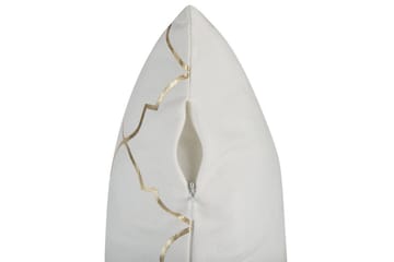 Pynteputer Alyssum sett på 2 Hvit/gull, Bomull - Hvit/gull, Bomull - Hagemøbler & utemiljø - Puter - Hageputer