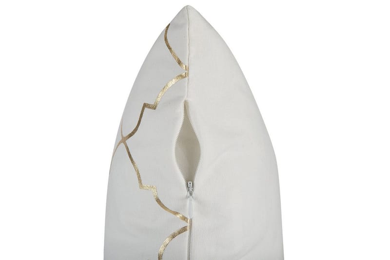 Pynteputer Alyssum sett på 2 Hvit/gull, Bomull - Hvit/gull, Bomull - Hagemøbler & utemiljø - Puter - Hageputer