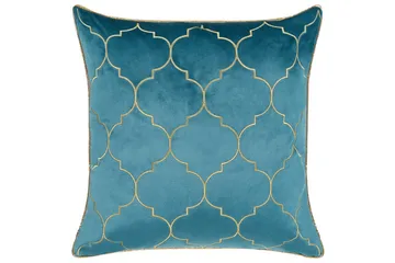 Pynteputer Alyssum sett på 2 Blå/gull, Fløyel - Blå/gull, Fløyel - Hagemøbler & utemiljø - Puter - Hageputer