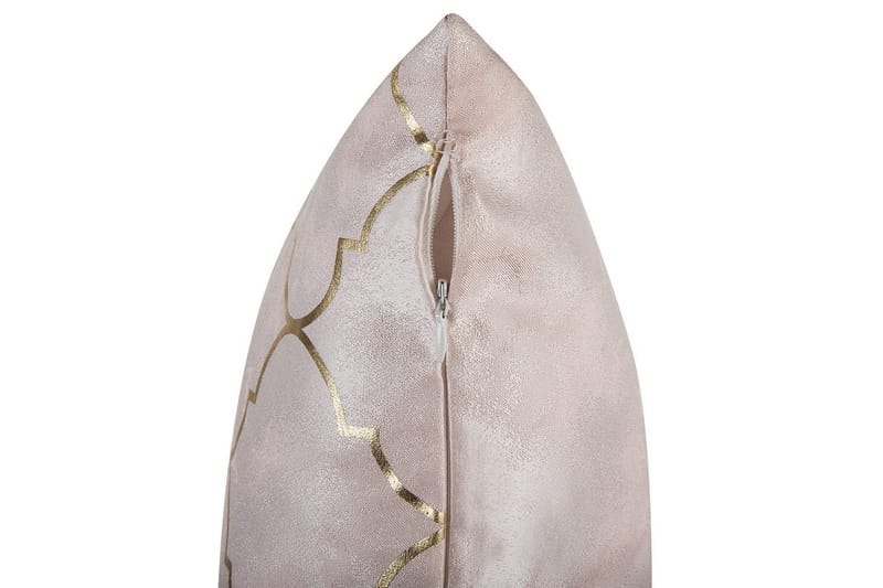 Pynteputer Alyssum sett på 2 Rosa/gull, Polyester - Rosa/gull, Polyester - Hagemøbler & utemiljø - Puter - Hageputer