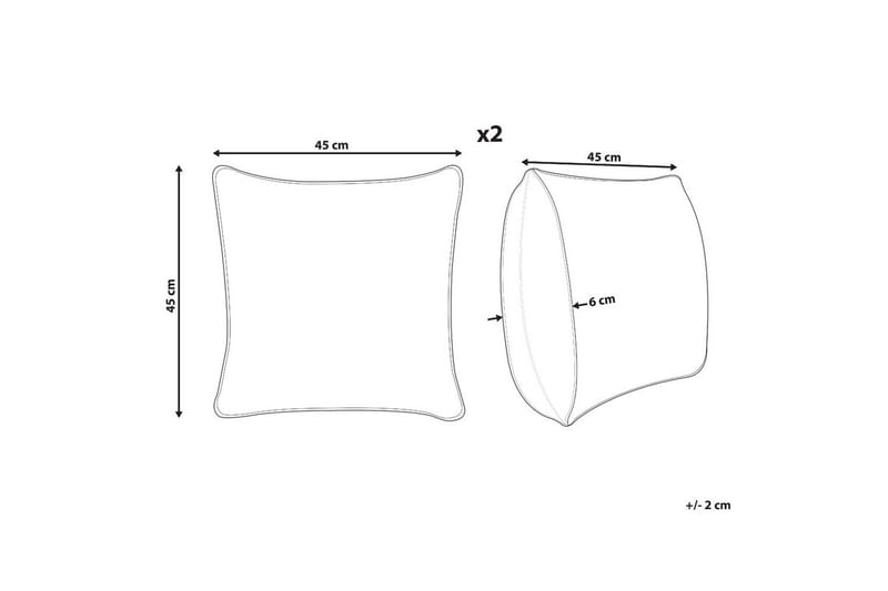 Pynteputer Arales sett med 2 Grå/hvit/svart/gul, Firkantet - Grå/hvit/svart/gul, Firkantet - Hagemøbler & utemiljø - Puter - Hageputer