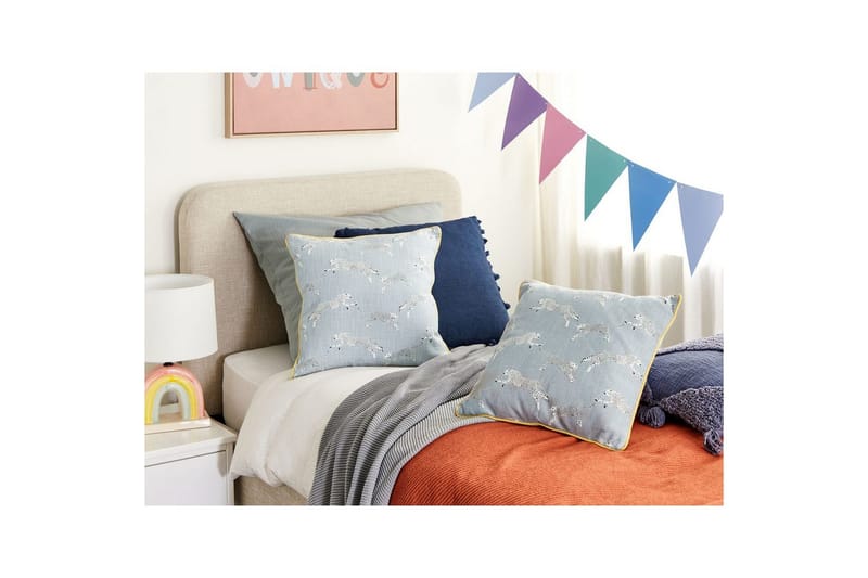 Pynteputer Arales sett med 2 Grå/hvit/svart/gul, Firkantet - Grå/hvit/svart/gul, Firkantet - Hagemøbler & utemiljø - Puter - Hageputer