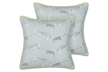 Pynteputer Arales sett med 2 Grå/hvit/svart/gul, Firkantet - Grå/hvit/svart/gul, Firkantet - Hagemøbler & utemiljø - Puter - Hageputer