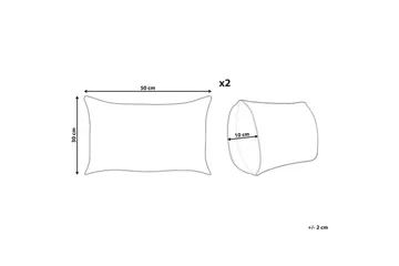 Pynteputer Arales sett med 2 Grå/hvit/svart/gul, Rektangulær - Grå/hvit/svart/gul, Rektangulær - Hagemøbler & utemiljø - Puter - Hageputer