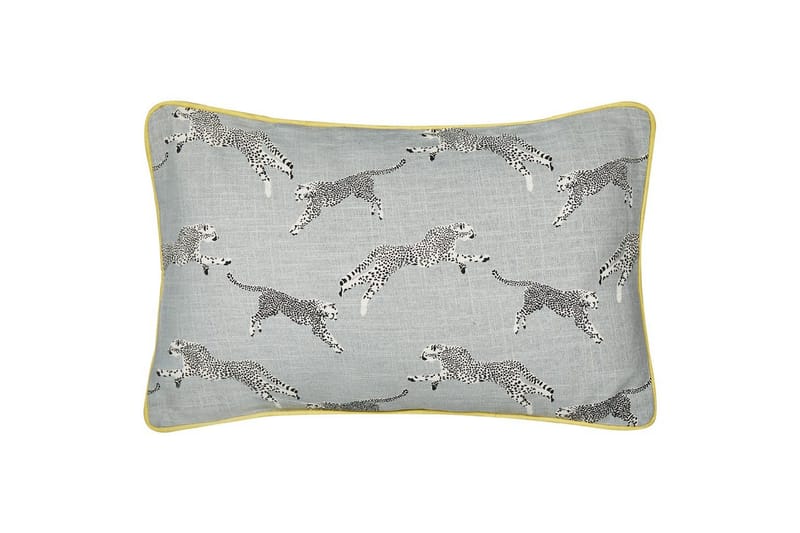 Pynteputer Arales sett med 2 Grå/hvit/svart/gul, Rektangulær - Grå/hvit/svart/gul, Rektangulær - Hagemøbler & utemiljø - Puter - Hageputer