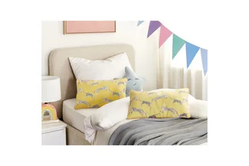 Pynteputer Arales sett med 2 Gul/Hvit/Svart, Rektangulær - Gul/Hvit/Svart, Rektangulær - Hagemøbler & utemiljø - Puter - Hageputer