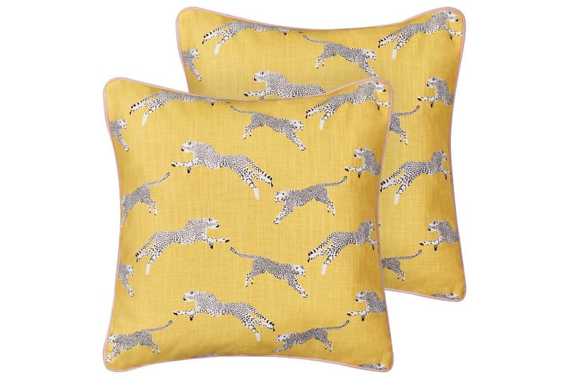 Pynteputer Arales sett med 2 Gul/hvit/svart/rosa, Firkantet, Gul/hvit/svart/rosa, Firkantet