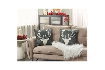 Pynteputer Bicocca sett med 2 Grønn/hvit - Grønn/hvit - Hagemøbler & utemiljø - Puter - Hageputer