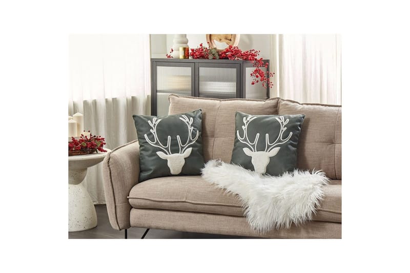 Pynteputer Bicocca sett med 2 Grønn/hvit - Grønn/hvit - Hagemøbler & utemiljø - Puter - Hageputer