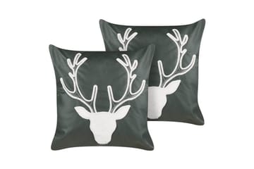 Pynteputer Bicocca sett med 2 Grønn/hvit - Grønn/hvit - Hagemøbler & utemiljø - Puter - Hageputer