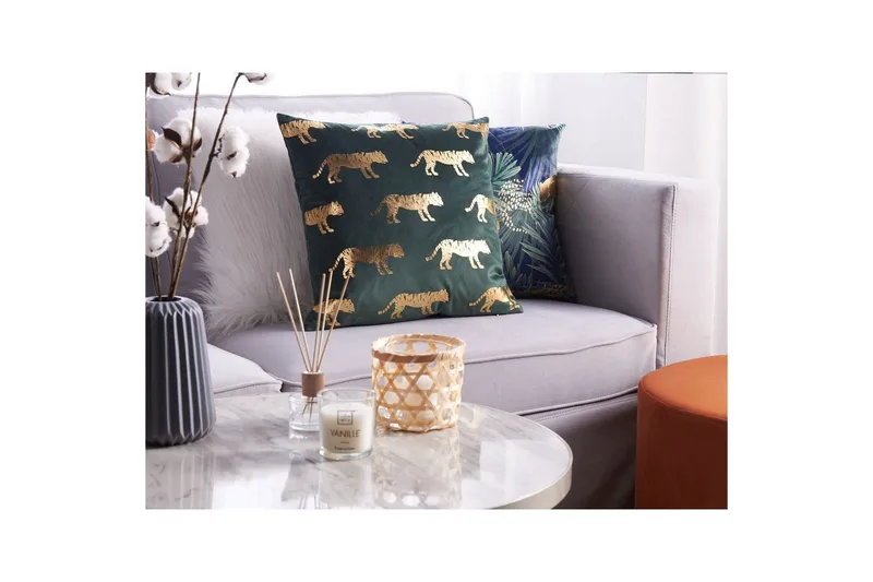 Pynteputer Bluebell sett av 2 Grønn/gull - Grønn/gull - Hagemøbler & utemiljø - Puter - Hageputer