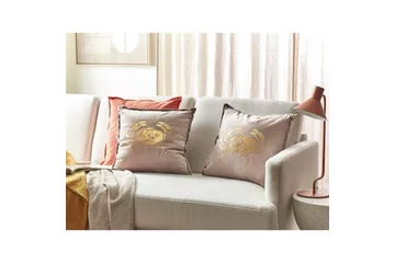 Pynteputer Bossiella sett med 2 Beige/gull - Beige/gull - Hagemøbler & utemiljø - Puter - Hageputer