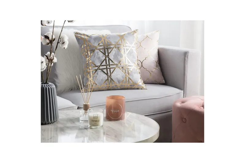Pynteputer Cassia sett à 2 Grå/gull - Grå/gull - Tekstiler & tepper - Pute & putetrekk - Pynteputer