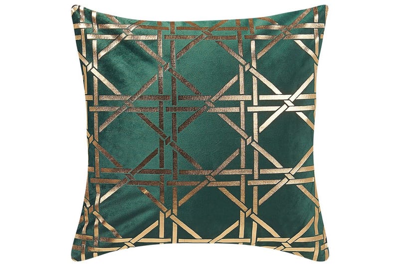Pynteputer Cassia sett à 2 Grønn/gull - Grønn/gull - Tekstiler & tepper - Pute & putetrekk - Pynteputer
