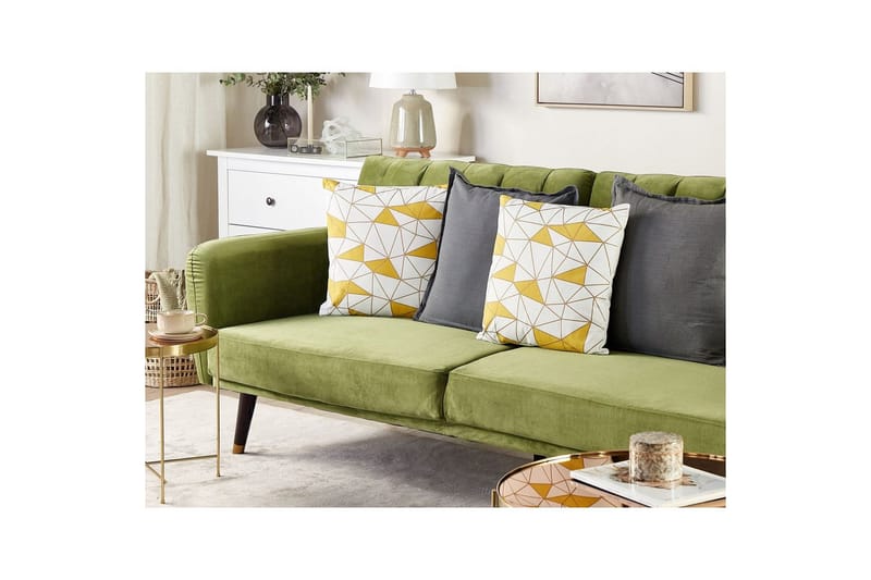 Pynteputer Clarkia sett med 2 Hvit/Gull/Gul - Hvit/Gull/Gul - Hagemøbler & utemiljø - Puter - Hageputer