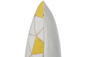 Pynteputer Clarkia sett med 2 Hvit/Gull/Gul - Hvit/Gull/Gul - Hagemøbler & utemiljø - Puter - Hageputer