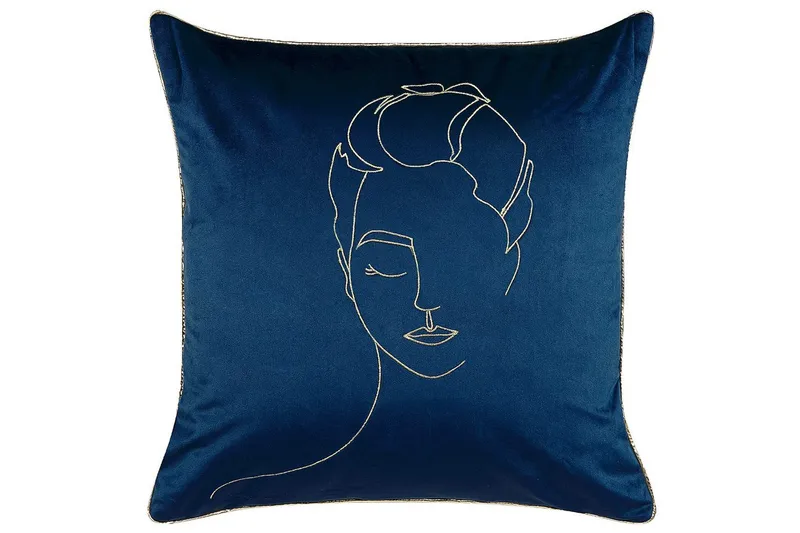 Pynteputer Crocus sett á 2 Blå/gull - Blå/gull - Hagemøbler & utemiljø - Puter - Hageputer