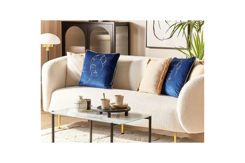 Pynteputer Crocus sett á 2 Blå/gull - Blå/gull - Hagemøbler & utemiljø - Puter - Hageputer